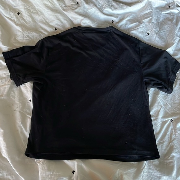 NWOT Adidas Black Cropped Boxy Performance Logo Tee size Small Sporty - Picture 7 of 7
